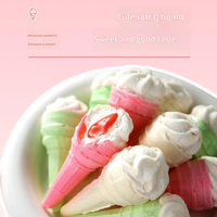 OEM Wholesale Custom Multi Flavor Fruity Strawberry Multi-Colored Cartoon Shape Marshmallow Ice Cream Confectionery Cotton Candy