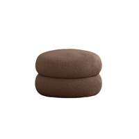Pouf rond en fausse fourrure d'agneau douce et moelleuse, rembourré en éponge haute densité, tabouret bas polyvalent pour chambre et dressing, idéal pour la maison