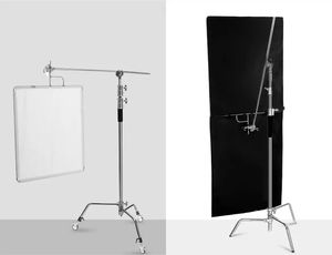 Support <span class=keywords><strong>girafe</strong></span> robuste de 3,2 m avec pied magique, bras transversal en acier inoxydable argenté, support en C - Product Image 6