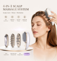 Appareil de massage électrique rechargeable avec têtes de massage interchangeables, multifonctionnel pour la relaxation du cuir chevelu et le massage facial Gua Sha
