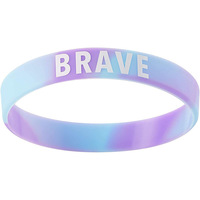 Bracelets promotionnels en silicone de couleur marbre personnalisables Bracelets en caoutchouc segmentés arc-en-ciel