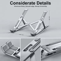 Support portable pour ordinateur portable réglable en hauteur, support vertical pour ordinateur portable en alliage d'aluminium, support de refroidissement