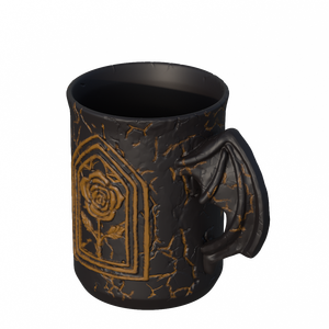 Tùy Chỉnh Sứ Gothic Drunkery Bí Ẩn Bia Stein Đen Crack Gốm Vàng Rose <span class=keywords><strong>Flower</strong></span> Tavern Cốc Với Cánh Bat Grip Xử Lý - Product Image 3