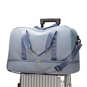 Travel Waterproof Duffel Gym Tote Bag Carry on Overnight for Women with Trolley Sleeve Wet Pocket - Product Image 6