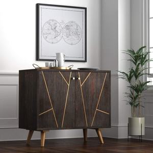 ตู้เก็บของไม้สไตล์อิตาเลียนสมัยใหม่ 2 ประตู ฐานโลหะ สำหรับตกแต่งบ้าน - Product Image 4