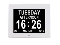 Horloge numérique électronique de 8 pouces avec affichage de la date et fonction de changement de couleur pour les personnes âgées, chiffres faciles à lire, alimentée par piles, pour la maison et le bureau