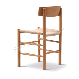 Chaise de salle à manger en bois de frêne de couleur noyer, prix de gros américain, tissage de siège, café, restaurant, chaise de salle à manger Borge Mogensen, chaises avec dossier - Product Image 5