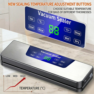 Sellador de Alimentos <span class=keywords><strong>al</strong></span> Vacío Automático de Acero Inoxidable de Alta Calidad para Uso Doméstico con Ajuste de Temperatura y Pantalla Táctil - Product Image 3