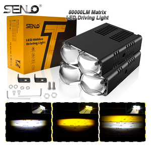 Phare auxiliaire Senlo pour <span class=keywords><strong>moto</strong></span>, voiture universelle, phare antibrouillard LED à 2 lentilles, lampe de conduite LED pour Yamaha ATV Audi <span class=keywords><strong>BMW</strong></span> Benz - Product Image 1