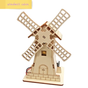 Khoa học và giáo dục đồ chơi công nghệ sáng tạo sản xuất nhỏ điện cối xay gió cabin vật liệu thủ công Gói sản phẩm mới - Product Image 2