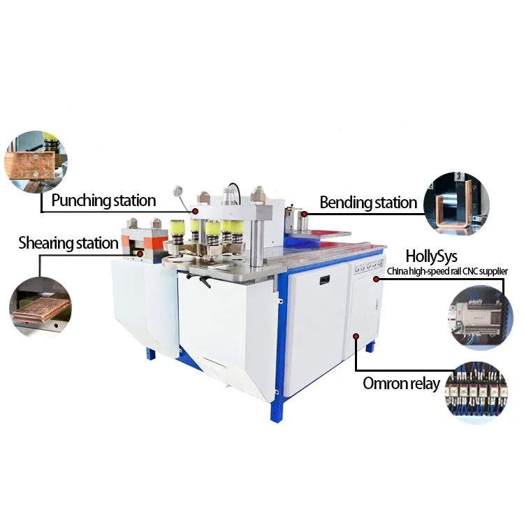 Çok fonksiyonlu CNC hidrolik bakır çubuk işleme ekipmanları CNC bara işlem makinesi