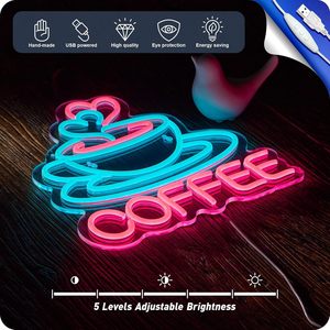 Coffee Neon LED Dimmable USB Powered Ambient <b>Light</b> Store <b>Window</b> Decoration <b>Light</b> Street Indicator <b>Light</b> Landscape <b>Light</b> Custom - Product Image 2