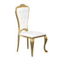 Usine Directe Titane Or En Acier Inoxydable Dos Restaurant Chaise Yuanbao Mariage Table À Manger Chaise pour Hôtels pour Mariages