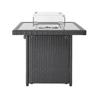 de foyer en aluminium de rotin de patio extérieur de meubles en osier de jardin de rectangle avec le dessus de table sans fumée