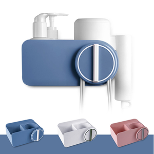 Masthome, precio barato, almacenamiento multifuncional de plástico, soporte para ventilador de baño montado en la pared, estantes de pared para el cabello - Product Image 1