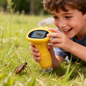 مجهر رقمي للأطفال للاستخدام الخارجي مع كاميرا بدقة 2 ميجابكسل وتكبير 1000 مرة وشاشة بحجم 2 بوصة، أداة تعليمية علمية للأطفال - Product Image 1