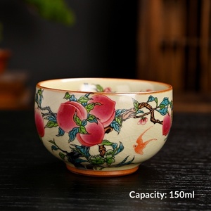 Tazza da tè cinese in ceramica con smalto craquelé, stile Ru Kiln, per maestri Gongfu e ospiti, souvenir per la preparazione del tè - Product Image 3