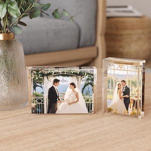 Cadres en acrylique rectangulaires 5x7, 20 mm d'épaisseur, double face, magnétiques, sur pied, pour affichage sur bureau, cadre <span class=keywords><strong>photo</strong></span> magnétique en acrylique - Product Image 6