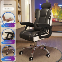 Fauteuil de Bureau Ordinateur en Cuir PU Confortable à Fonctions Multiples avec Soutien Lombaire Pivotant et Repose-Pieds pour la Vente en Gros