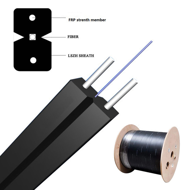 Indoor Outdoor Black White FTTH Wire 1 Core FTTH Drop Cable G657A G652D FTTH Fiber Optic Cable
