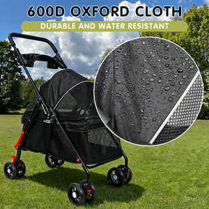 <span class=keywords><strong>Poussette</strong></span> pliable <span class=keywords><strong>pour</strong></span> petits animaux de compagnie, vente en gros <span class=keywords><strong>d</strong></span>'usine, tissu Oxford 600D, 4 roues tout-terrain, porte-gobelet <span class=keywords><strong>pour</strong></span> <span class=keywords><strong>chien</strong></span> et chat, capote réglable - Product Image 5
