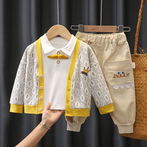 Vêtements de boutique pour enfants en gros, costumes pantalon et veste décontractés élégants pour garçons, 100% coton, automne - Product Image 1