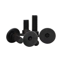 Sekrup Baja Karbon Hitam Kepala Datar Besar dengan Soket Hex, Baut Bahu Tipis Kelas 10.9 untuk Perakitan Sasis Elektronik.