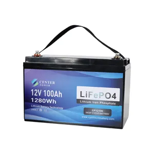 Xe Cắm Trại Năng Lượng Mặt Trời Đáng Tin Cậy RV Marine 12V 100Ah LiFePO4 Pin Lithium Ion Thay Thế Axit Chì Với Đồng Hồ Hiển Thị