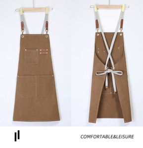 Tablier de cuisine sans manches personnalisé avec logo, uniforme de barista et de chef, idéal pour restaurant, grillades et fêtes, en polyester et lin, pour Noël - Product Image 4