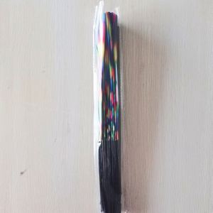 Éventails pliants en bambou noir et rose 33CM, surface en tissu arc-en-ciel écologique peinte, éventail de danse japonais, vente en gros - Product Image 3