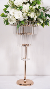 Zhuoyun良質ホテルホームテーブルデコレーションフラワースタンドゴールドクリスタルアクリルウェディングセンターピース - Product Image 2