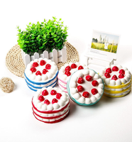 Nouveauté : Jouets d'extrusion unisexes en PU, design gâteau, décompression, gâteau aux fraises, pour 14 ans et plus