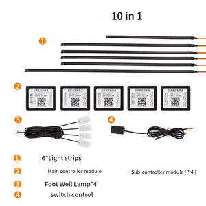 Kit de salida de fábrica 18 en 1, Interior luz ambiental, accesorios para coche, tira de fibra óptica acrílica LED colorida Symphony - Product Image 2