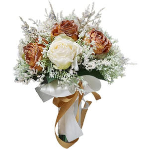 Bouquet de mariée artificiel coloré fait main pour cérémonie de mariage et demande en mariage - Product Image 3