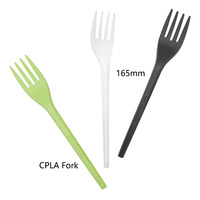 Ensemble de couverts jetables écologiques biodégradables sans plastique CPLA pour fêtes, cuillère, couteau, fourchette, personnalisables avec logo