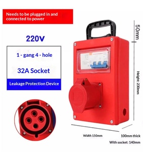 กล่องจ่ายไฟแบบพกพาสำหรับงานหนัก 32A 4 ขา พร้อมระบบป้องกันไฟรั่ว RCD 220V สำหรับกล่องจ่ายไฟกำลังสูง - Product Image 3