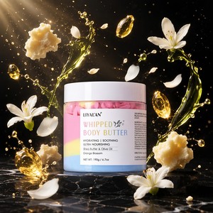 Beurre corporel fouetté au karité, marque privée OEM, crème hydratante végane et biologique pour le corps avec huile <span class=keywords><strong>d</strong></span>'olive et <span class=keywords><strong>fleur</strong></span> <span class=keywords><strong>d</strong></span>'<span class=keywords><strong>oranger</strong></span> pour peaux sèches - Product Image 3
