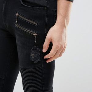 New Style Fashion <b>Black</b> <b>Biker</b> Scratch <b>Jeans</b> Pent <b>Men</b> Skinny Ripped Bulk Wholesale <b>Black</b> <b>Men's</b> <b>Jeans</b> - Product Image 3