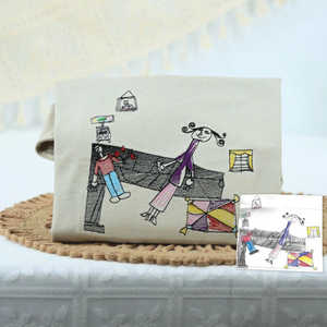 Sudadera con capucha transpirable ecológica tejida bordada en 3D personalizada, trabajo de arte de dibujo para niños, Regalos perfectos, mamá, abuela - Product Image 1