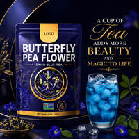 Teh Bunga Kacang Kupu-kupu Biru Alami Murni, Langsung dari Pabrik, Custom, MOQ Rendah, Menenangkan, Menyegarkan, Teh Herbal Sehat dalam Kemasan Sachet