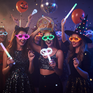 2026年新年ハロウィンパーティーLED点滅メガネプラスチック製ノベルティライトグラス新入荷ディワリ感謝祭クリスマス - Product Image 1