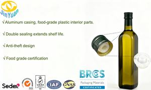 Tapa de aluminio de grado alimenticio para botella de aceite de oliva, <span class=keywords><strong>precio</strong></span> de fábrica, parte de plástico, tapa de aluminio, tapa ROPP - Product Image 6