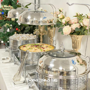 Hotel Levert Zilveren Chafing Schotel Buffet Luxe Opknoping Voedsel Warmer Apparatuur Catering Gouden 8l Chefing Schotel Voor Huwelijksfeest - Product Image 3