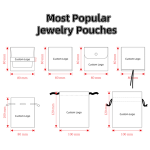 Đồ trang sức túi bao bì gói Vòng cổ da lộn nhung sợi nhỏ trang sức Pouch với biểu tượng tùy chỉnh - Product Image 2