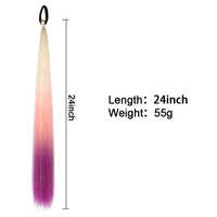 Extensions capillaires synthétiques à paillettes pour tresses, queue de cheval tressée droite pour enfants – Meilleures ventes
