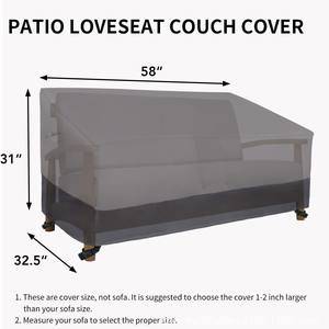 Housse de canapé double d'extérieur Woqi, gris foncé, tissu Oxford, imperméable, coupe-vent, protection des meubles - Product Image 5