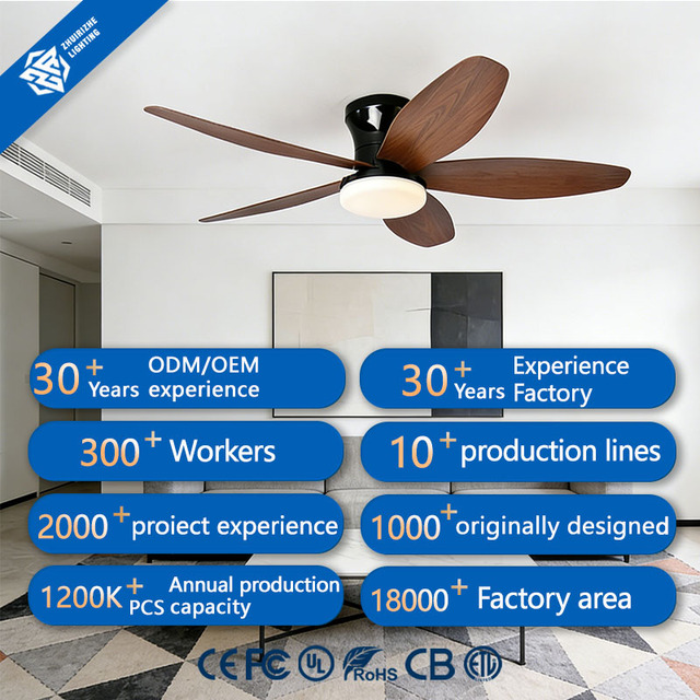 5 Blade Modern Ceiling Fan with Remote Control LED Light Layout for Bedroom & Study