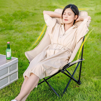 Chaise d'extérieur légère et à dossier haut, pliable et portable, pour le camping et la plage.