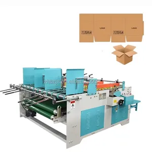 ZHENHUA-BZX Druck modell Semi Automatic Folder Gluer Guter Verkauf Press Type 4 6 Corner Semi Automatic Folder Gluer Machine