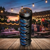 CSN-XH8458 Enceinte trolley 4x8 pouces en gros d'usine, longue autonomie de batterie, lumière LED RGB, pour fêtes en extérieur, karaoké, TWS, OEM ODM